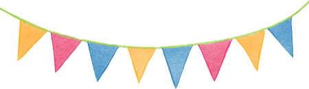 Stylized Watercolor Circus Bunting Flags